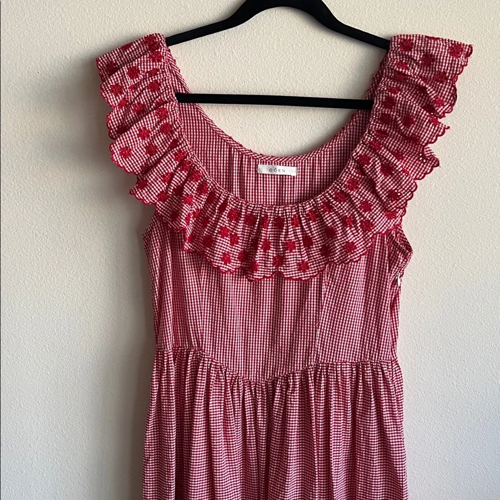 Doen Liesel Dress Cerise Paris Gingham - Picture 4 of 5